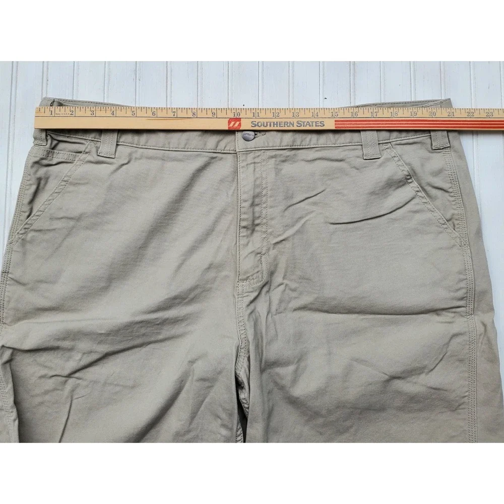 Carhartt Mens Rugged Flex Relaxed Fit Canvas Work Shorts 3 Pair Gray Tan Size 42